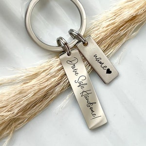 Custom Drive Safe Handsome Stainless Steel Keychain - Personalized Drive Safe Keyring - Custom Name Charm