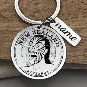 Personalization New Zealand Stainless Steel Keychain - New Zealand Souvenir Keyring - Custom Christmas Gift