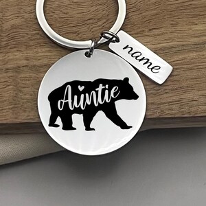 Custom Auntie Stainless Steel Keychain - Personalized Gift For Friends Or Aunt