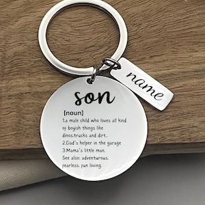 Custom Son Definition Keychain - Personalized Stainless Steel Keyring