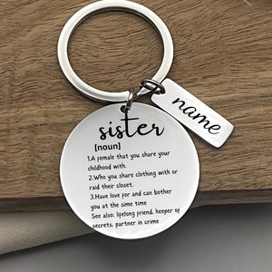 Personalized Sister Definition Stainless Steel Keychain - Custom Sister Sarcastic Gift - Birthday Gift to Sister - Special Gift for Sister