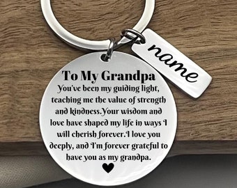 Llavero personalizado de abuelo: regalo de acero inoxidable grabado