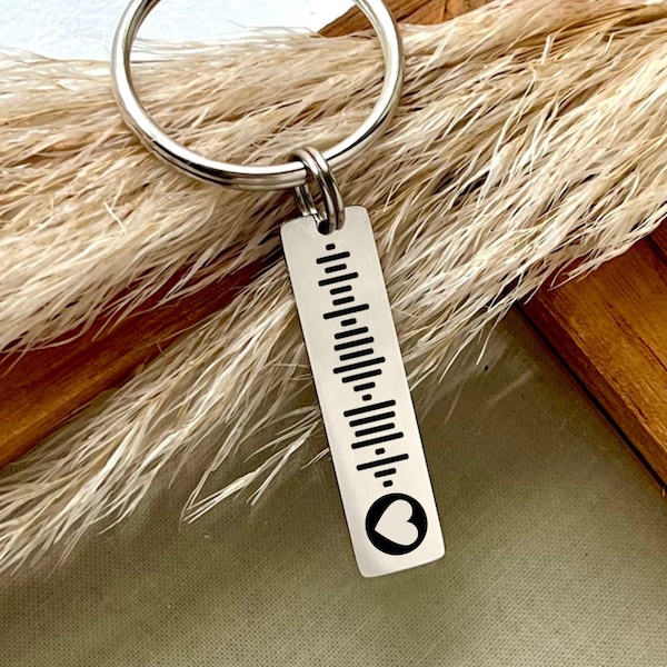 Custom Music Code Keychain - Personalized Musical Keepsake