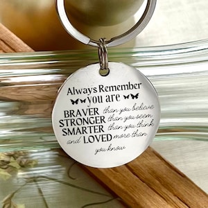 Custom Always Remember Stainless Steel Keychain - Personalized Inspirational Keychain - Christmas Gift