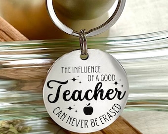 Personalized Teacher Keychain: Inspirational Stainless Steel Gift
