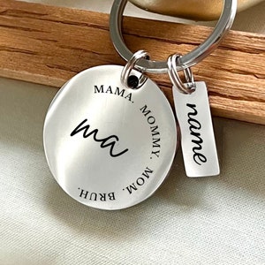 Llavero personalizado de acero inoxidable de evolución de mamá - Llavero personalizado del viaje de la maternidad - Regalo divertido del Día de la Madre