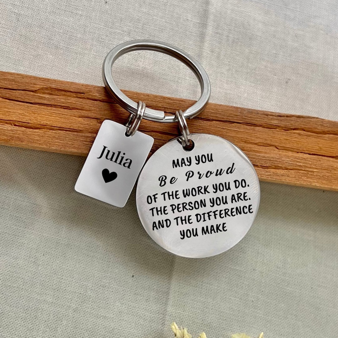 Keychains Inspiring Personalized Stainless Steel Keychain: Inspirational Engraved Gift - Etsy