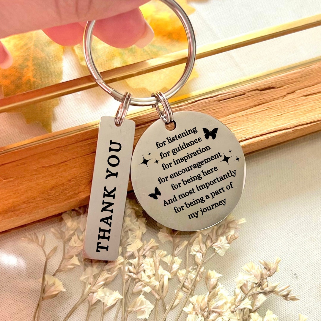 Keychains Inspiring Personalized Stainless Steel Keychain: Inspirational Thank You Gift - Etsy