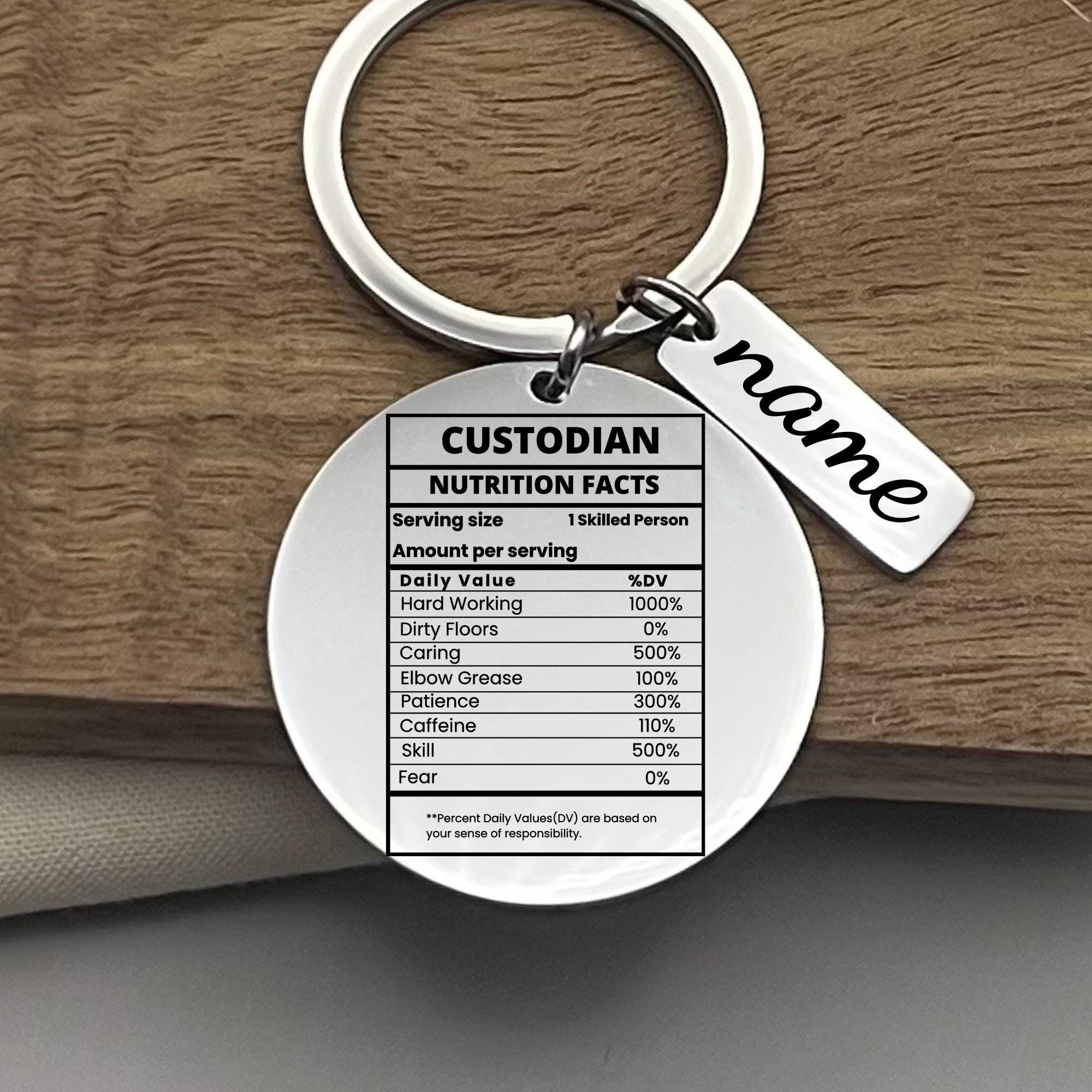 カストディアン栄養成分表示キーホルダー：パーソナライズされたステンレススチールギフト - Etsy 日本