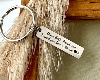 Personalized Drive Safe Keychain: Engraved Stainless Steel Gift