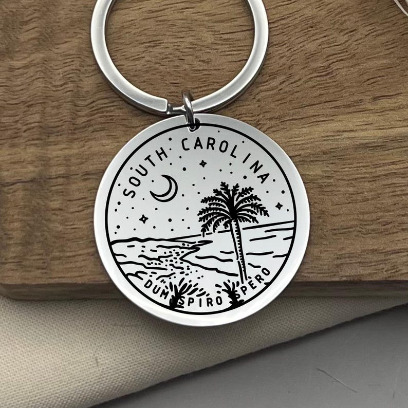 Metal Sc Keychain Custom South Carolina Keychain: Personalized Stainless Steel State Gift ...