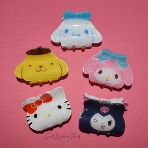 Sanrio inspired Hair Clips - Pompompurin - Cinnamoroll - Kuromi - Hello Kitty - My Melody