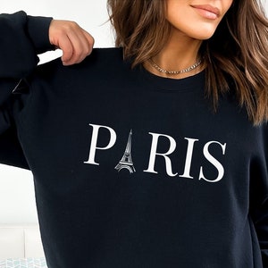 Embroidered Paris Eiffel Tower Sweatshirt