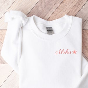Embroidered Aloha Hawaii Tropical Summer Sweatshirt