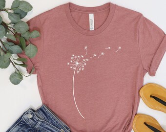 Dandelion Shirt, Inspirational Shirt, Windflower Tee, Meditation Gift, Yoga Shirt, Boho Windflower Shirt, Dandelion Shirt for Her, Bday Tees
