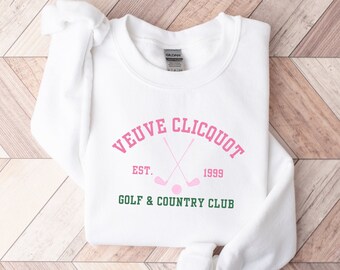 Golf Sweatshirt, Veuve Sweatshirt Champagne Gift Golf Shirt for Women Golf Club Shirt Golf Mom Sports Shirt Gift for Golfers Gifts Veuve