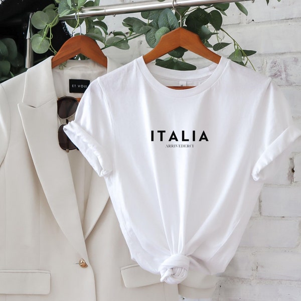 Minimalist Italy Shirt Vacation Italy Gift for Travel Lover Italia Shirt Fashion Lover Gift Euro Trip Amalfi Coast Shirt Arrivederci Italia