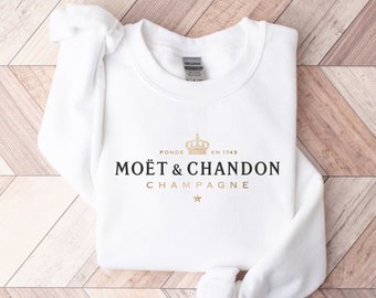 Moet Champagne Sweatshirt, Unisex Champagne Sweater Tennis Shirt Champagne Gift Bridal Shirt Bachelorette Veuve Before Vows Shirt For Her