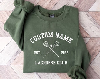 Custom Lacrosse Shirt, Personalized Lacrosse Shirt Custom Lacrosse Sweatshirt Lacrosse Gift, Lacrosse Coach Gift Custom Shirt Sports Tee