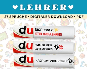 Teacher Gift Duplo Banderole - Digital Download - perfect teacher gift - 27 sayings gift teacher farewell gift