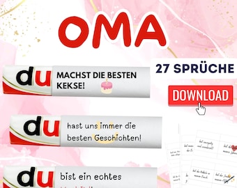Geschenk Oma - Digitaler Download Duplo Banderole - 27 Kreative Sprüche für die Beste Oma - Perfektes Geburtstagsgeschenk