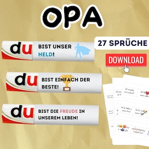 Gift for Grandpa - Digital Duplo Banderole with 27 loving sayings - Perfect for birthdays, holidays and special occasions