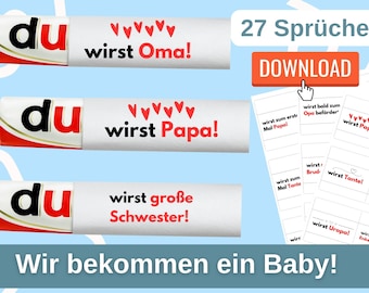 Duplo banderole &quot;We&#39;re having a baby&quot; - Pregnancy - 27 banderoles suitable for Duplo bars for download