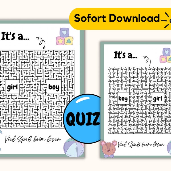 Gender Reveal Quiz Etsy