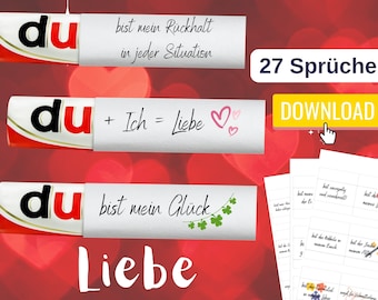 Romantic love messages - Love gift for your favorite person Duplo banderole - 27 sayings for your partner Digital download