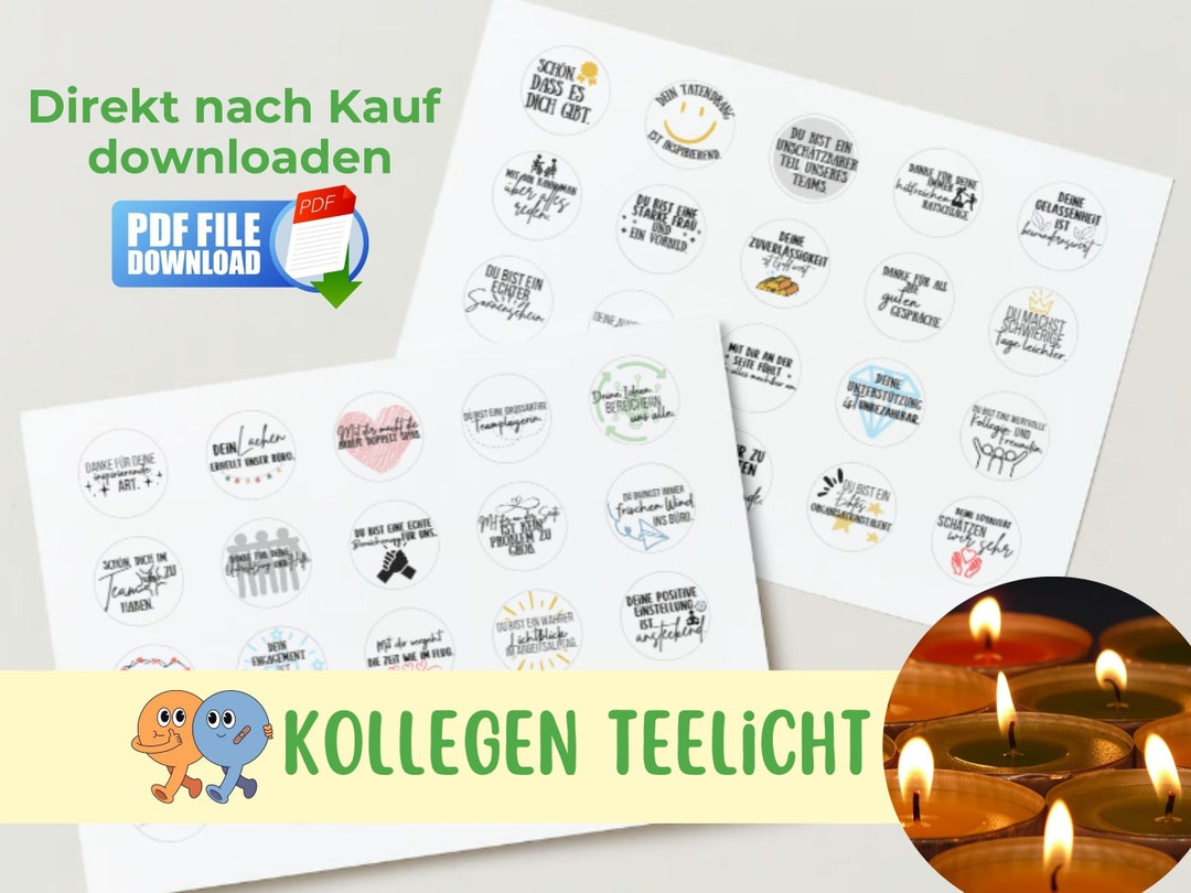 Teelichter Sprüche für Kollegin Teelichtbotschaften Geschenk für
