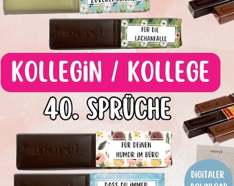 Merci Banderole für Kollegin & Kollege - Digitaler Download  - Perfekt als Abschieds- oder Dankeschön-Geschenk Jubiläum, Geburtstag