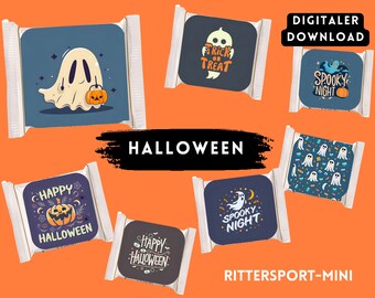 Halloween Banderolen für Rittersport Mini - Digitaler Download - Kreatives Design - 8 Motive - Halloween Deko