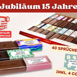 Merci Banderole 15 Jahre Jubiläum für Kollegin- Firmenjubiläum Mitarbeiter - Dienstjubiläum Jubiläum 15 Jahre Kollege - Digitaler Download