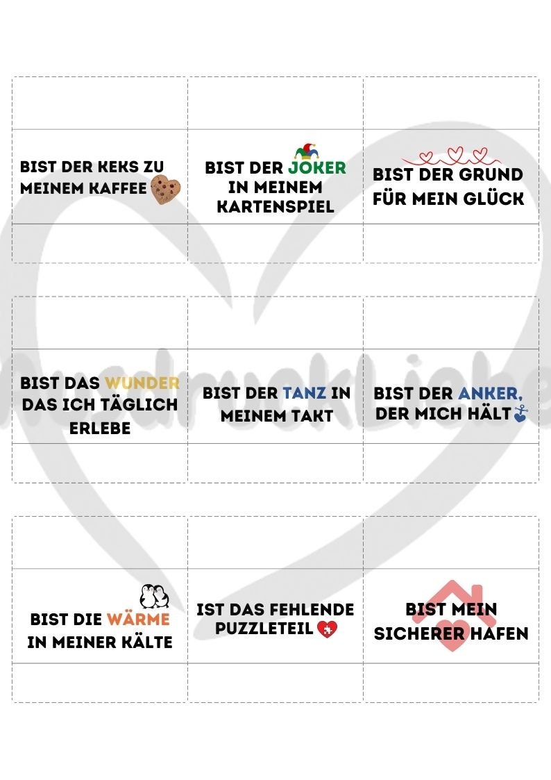 Romantische Liebesbotschaften Liebe Geschenk für den Lieblingsmensch