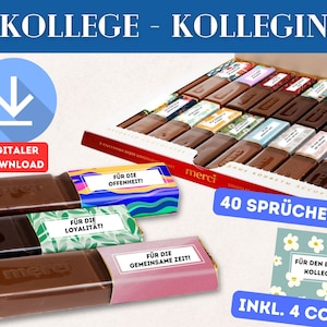 Merci Banderole für Kollegin & Kollege - Digitaler Download  - Perfekt als Geschenk oder Dankeschön-Geschenk Jubiläum, Geburtstag