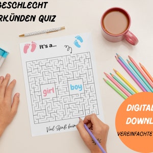 Update geslachtsaankondiging - puzzel - geslachtsonthulling zwangerschap aankondigen - downloaden - jongen of meisje - om af te drukken