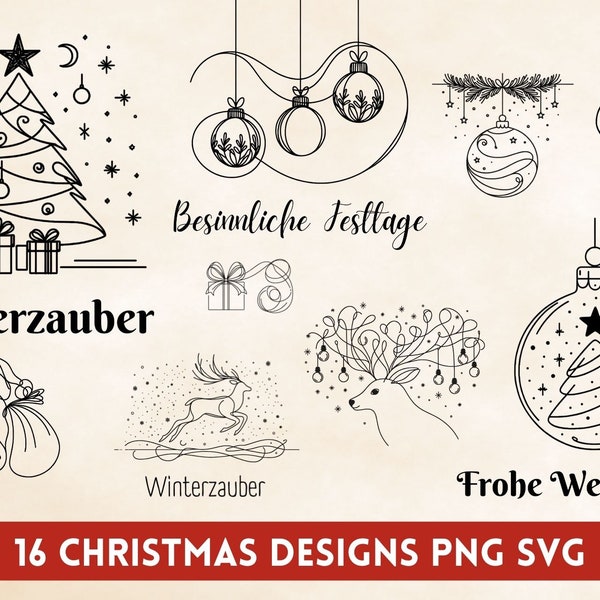 Weihnachts-Plotterdateien SVG und PNG - Frohes Fest, Besinnliche Feiertage - Weihnachten SVG - Perfekt für Cricut, Silhouette & Brother
