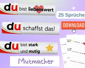 Duplo Banderole "Mutmacher & Affirmation" - 25 Banderolen passend für Duploriegel zum Download