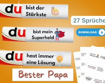 Geschenk für Papa - Digitaler Download Duplo Banderole - Liebevolle und motivierende Sprüche für den besten Papa - Geburtstagsgeschenk Papa