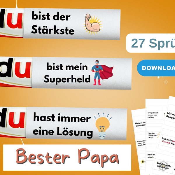 Geschenk für Papa - Digitaler Download Duplo Banderole - Liebevolle und motivierende Sprüche für den besten Papa - Geburtstagsgeschenk Papa