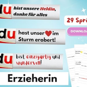 Farewell gift for kindergarten teacher - Digital Duplo banderole with inspiring sayings - 29 pieces