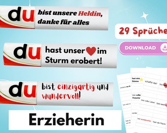 Farewell gift for kindergarten teacher - Digital Duplo banderole with inspiring sayings - 29 pieces