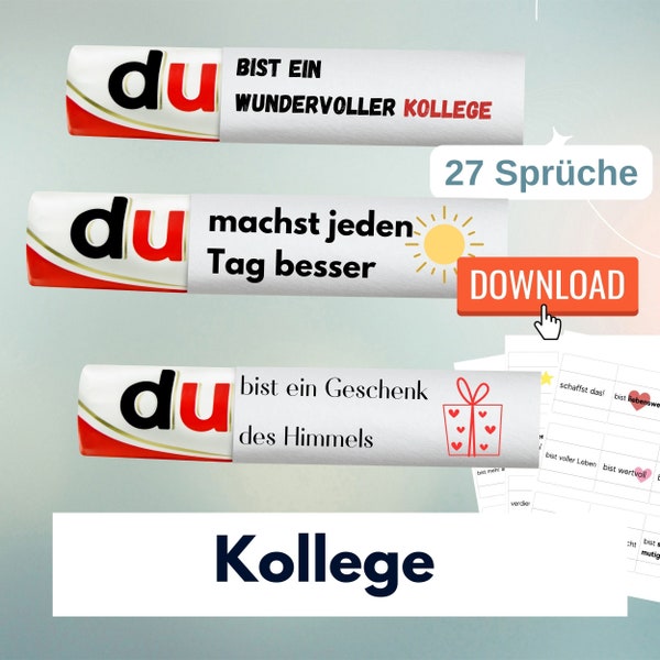Digitaler Download Duplo Banderole Kollege - Einzigartige Geschenkidee für Kollegen - 27 Sprüche für Jubiläum, Geburtstag oder Abschied