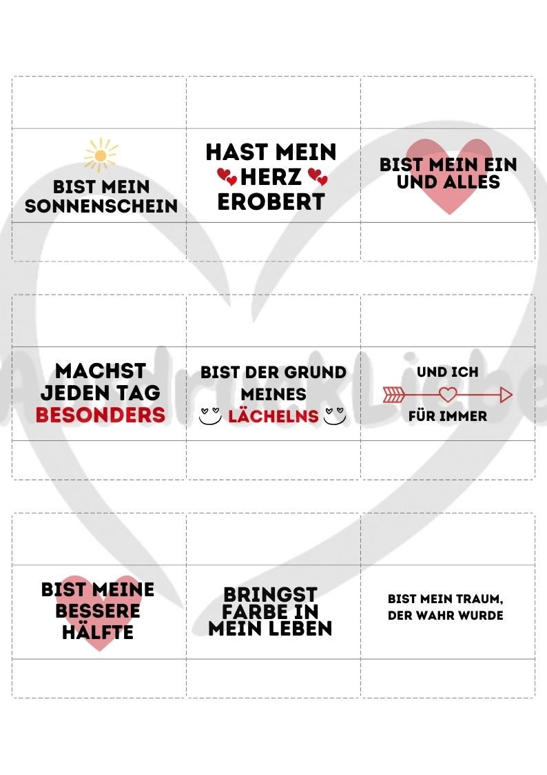 Romantische Liebesbotschaften Liebe Geschenk für den Lieblingsmensch