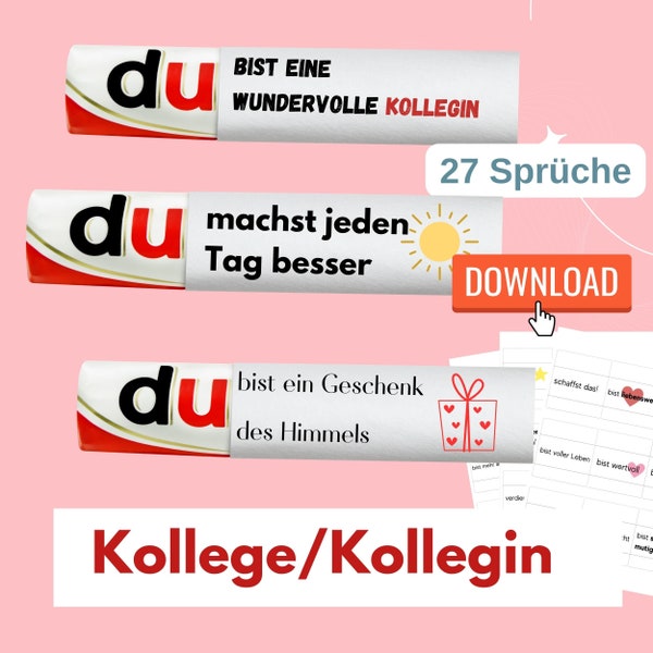 Digitaler Download Duplo Banderole - Einzigartige Geschenkidee für Kollegen / Kollegin - 27 Sprüche für Jubiläum, Geburtstag oder Abschied