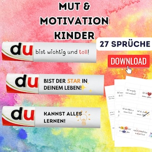 Encouragement & motivation for children - Digital Duplo banderole download - 27 positive affirmations for little heroes
