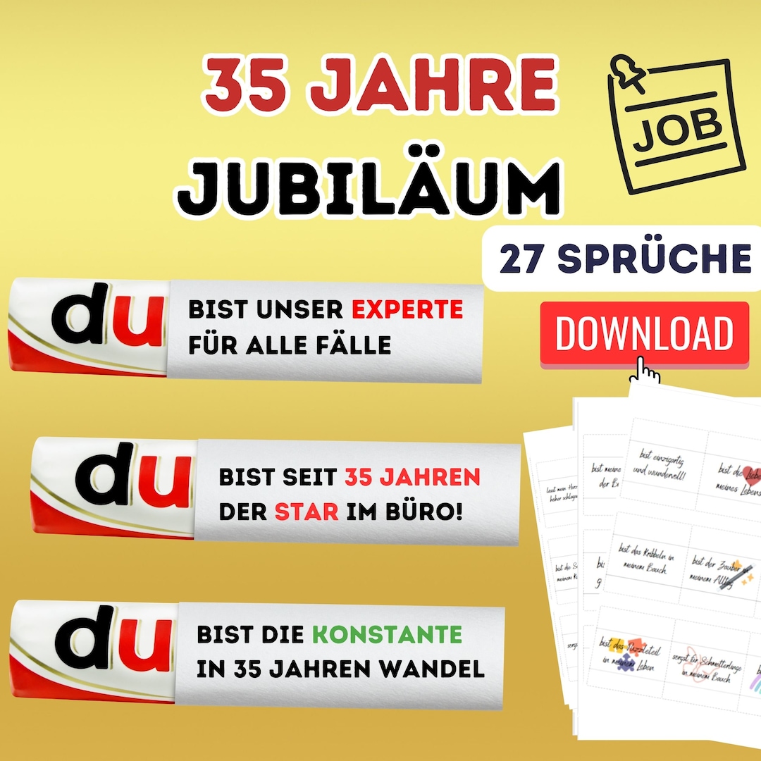 35 Jahre Jubiläum Kollege / Kollegin Geschenk - Digitaler Download ...