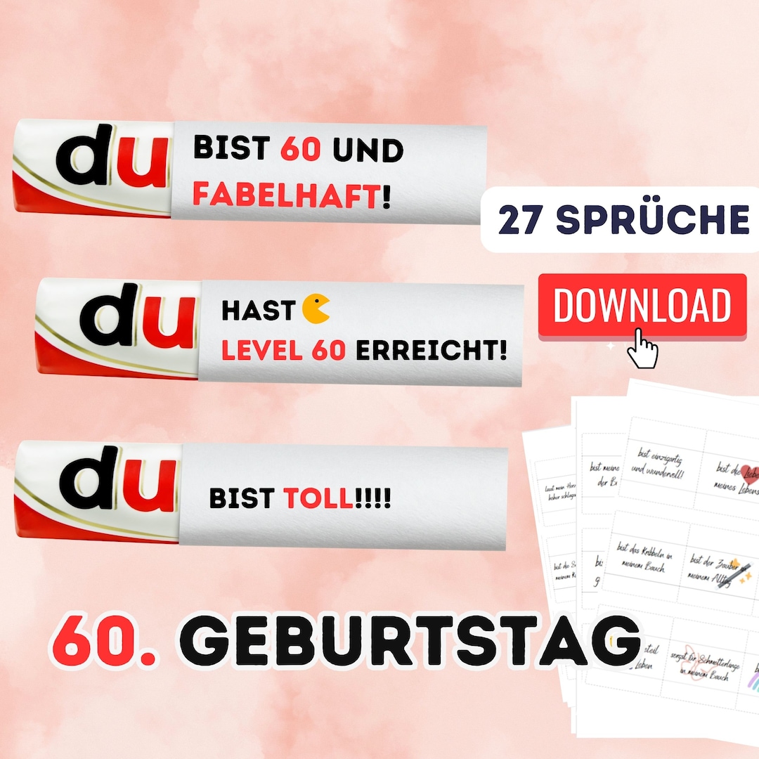 60. Geburtstag Geschenk Duplo Banderole Digitaler Download Kreative