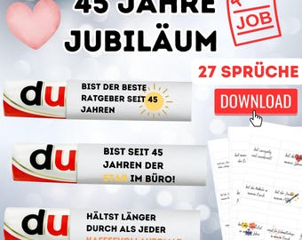 45 years of service anniversary colleague gift - Digital download Duplo banderole - 27 sayings for anniversary colleague anniversary gift colleague