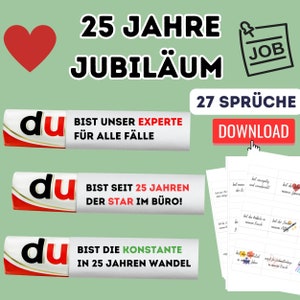 25 años de servicio regalo de colega de aniversario - descarga digital Duplo banderole - 27 refranes para aniversario colega regalo de aniversario colega